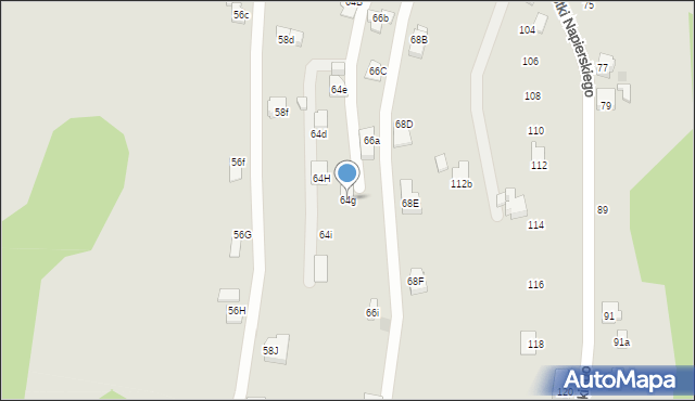 Radlin, Wrzosowa, 64g, mapa Radlin