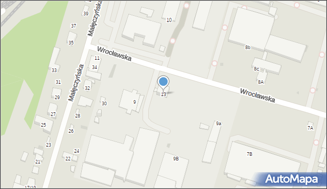 Radom, Wrocławska, 13, mapa Radomia