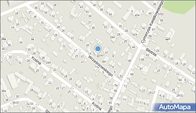 Radom, Wrześniowskiego Augusta, 12, mapa Radomia