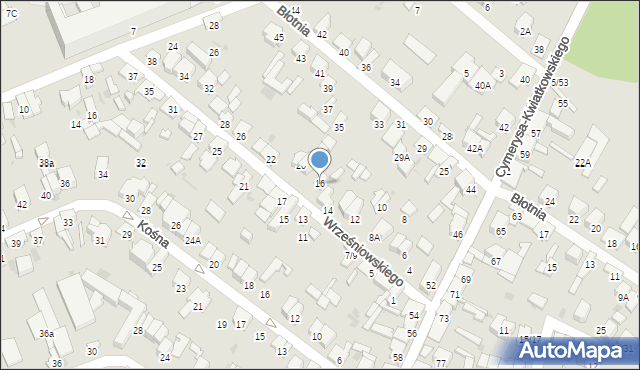 Radom, Wrześniowskiego Augusta, 16, mapa Radomia