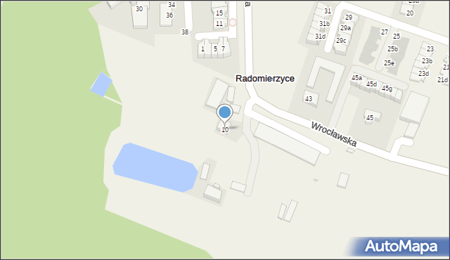 Radomierzyce, Wrocławska, 10, mapa Radomierzyce