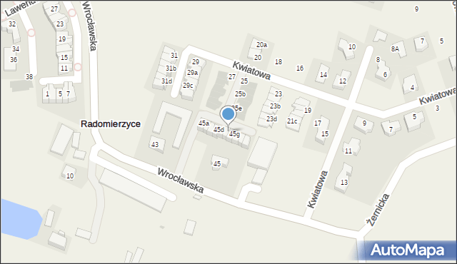Radomierzyce, Wrocławska, 45f, mapa Radomierzyce