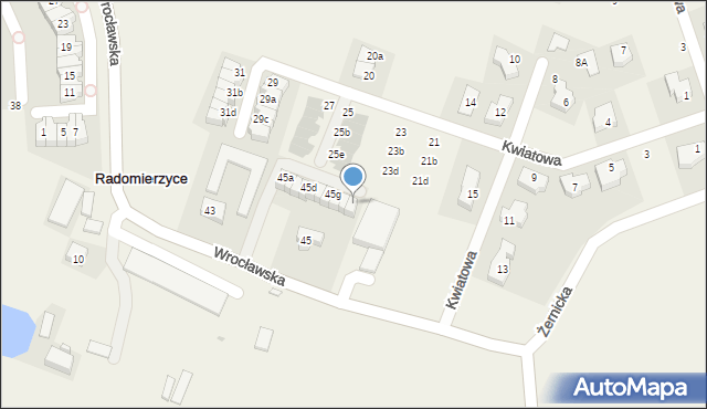 Radomierzyce, Wrocławska, 45j, mapa Radomierzyce