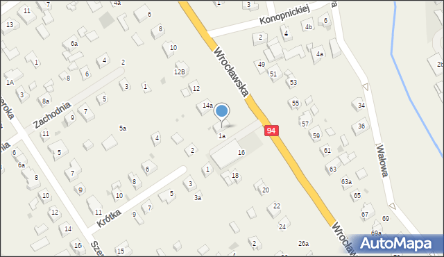 Radwanice, Wrocławska, 14, mapa Radwanice