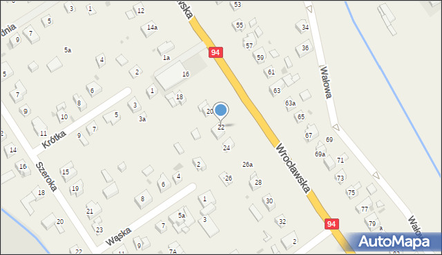 Radwanice, Wrocławska, 22, mapa Radwanice