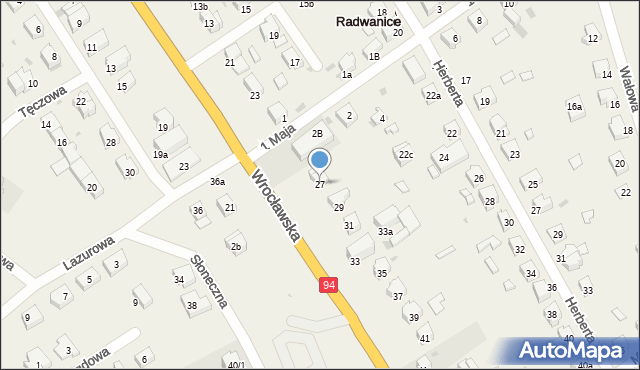 Radwanice, Wrocławska, 27, mapa Radwanice