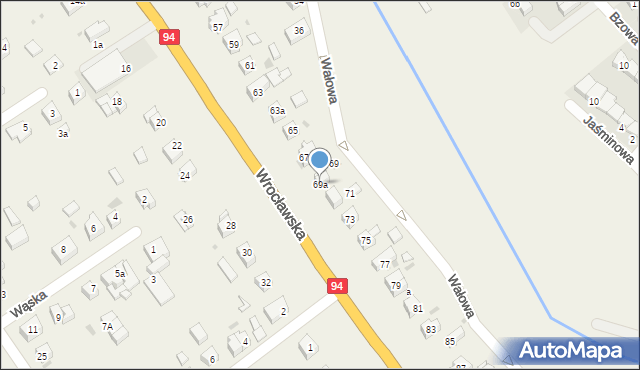 Radwanice, Wrocławska, 69a, mapa Radwanice