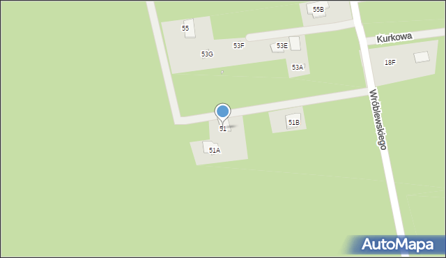 Radzymin, Wróblewskiego Zygmunta, gen., 51, mapa Radzymin