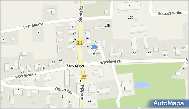 Rakoszyce, Wrocławska, 24, mapa Rakoszyce