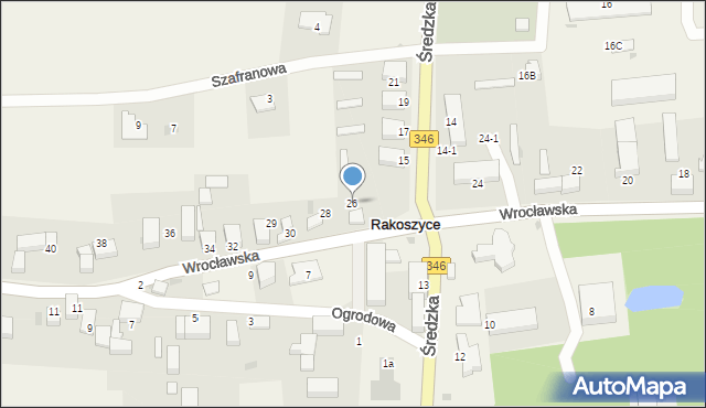 Rakoszyce, Wrocławska, 26, mapa Rakoszyce