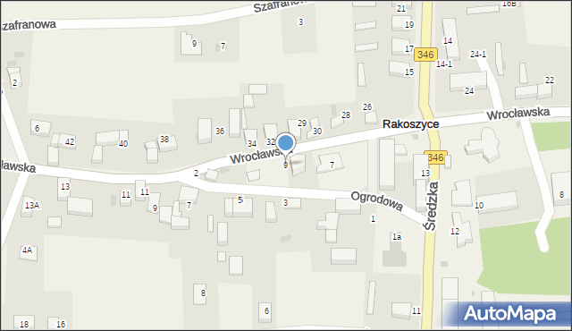 Rakoszyce, Wrocławska, 9, mapa Rakoszyce