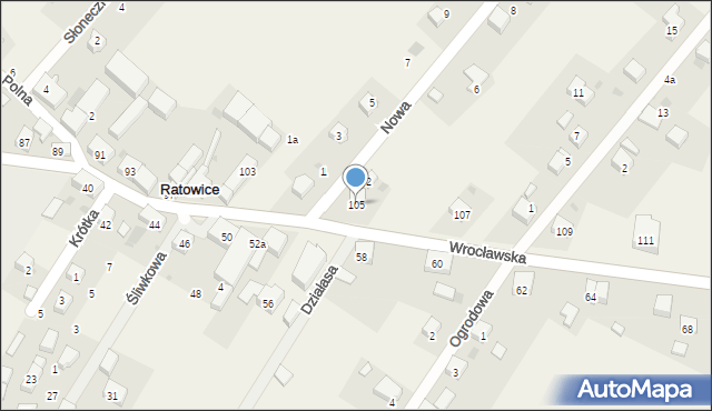 Ratowice, Wrocławska, 105, mapa Ratowice