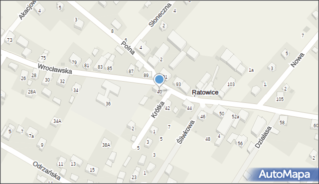 Ratowice, Wrocławska, 40, mapa Ratowice