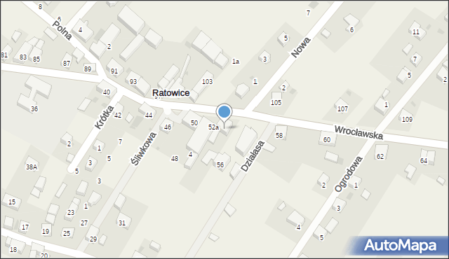 Ratowice, Wrocławska, 54, mapa Ratowice