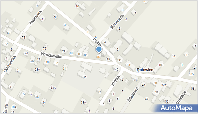 Ratowice, Wrocławska, 87, mapa Ratowice