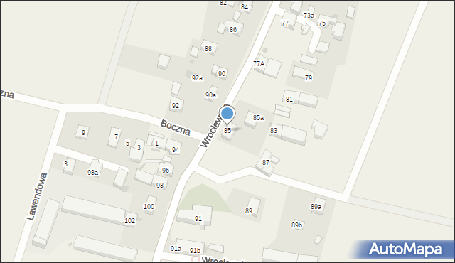Rogów Sobócki, Wrocławska, 85, mapa Rogów Sobócki