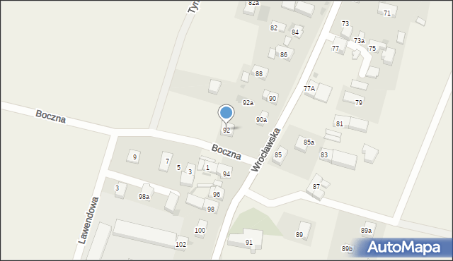 Rogów Sobócki, Wrocławska, 92, mapa Rogów Sobócki