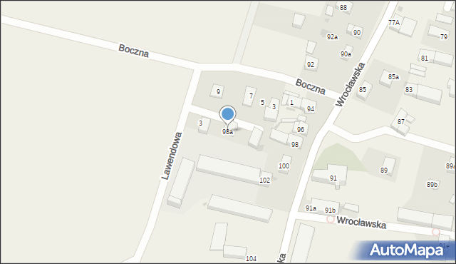 Rogów Sobócki, Wrocławska, 98a, mapa Rogów Sobócki