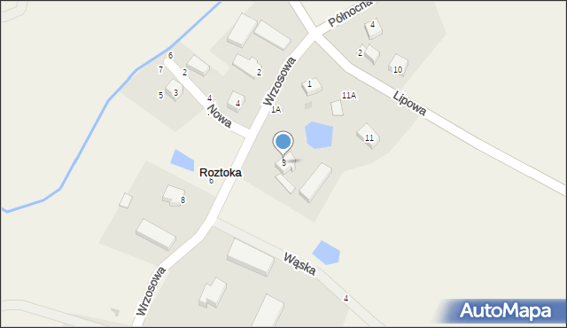 Roztoka, Wrzosowa, 3, mapa Roztoka