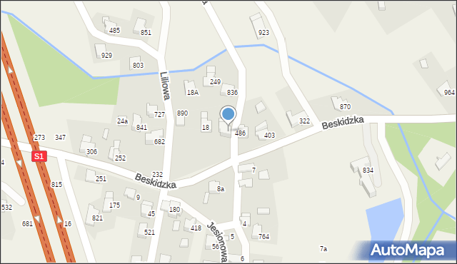 Rybarzowice, Wrzosowa, 741, mapa Rybarzowice