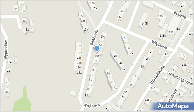 Rybnik, Wrębowa, 10b, mapa Rybnika