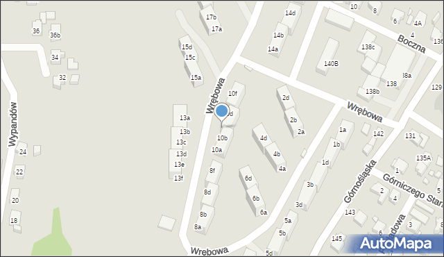 Rybnik, Wrębowa, 10c, mapa Rybnika