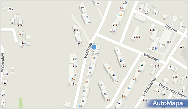 Rybnik, Wrębowa, 10e, mapa Rybnika