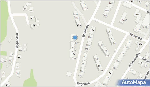 Rybnik, Wrębowa, 13b, mapa Rybnika