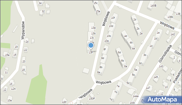 Rybnik, Wrębowa, 13f, mapa Rybnika