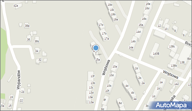 Rybnik, Wrębowa, 15b, mapa Rybnika