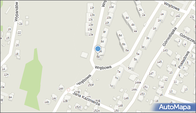 Rybnik, Wrębowa, 8a, mapa Rybnika