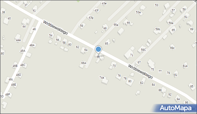 Rydułtowy, Wróblewskiego Walerego, gen., 66, mapa Rydułtowy