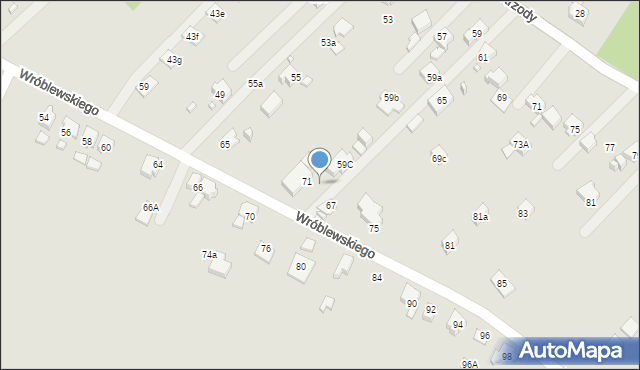 Rydułtowy, Wróblewskiego Walerego, gen., 73, mapa Rydułtowy