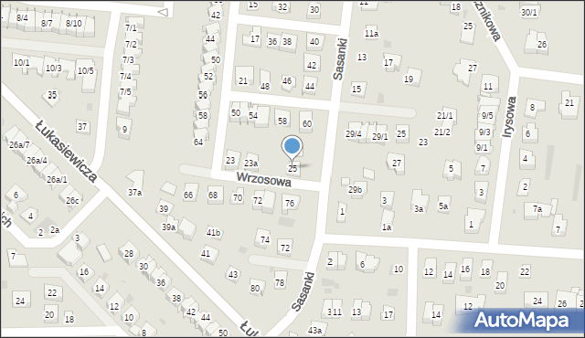 Rzeszów, Wrzosowa, 25, mapa Rzeszów