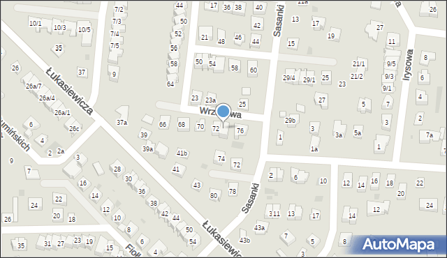 Rzeszów, Wrzosowa, 74, mapa Rzeszów