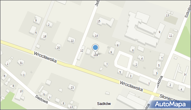 Sadków, Wrocławska, 12a, mapa Sadków