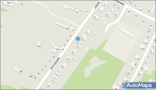 Siedlce, Wrzosowa, 13A, mapa Siedlce