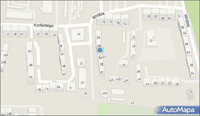 Siemianowice Śląskie, Wróbla Hermana, 9A, mapa Siemianowice Śląskie