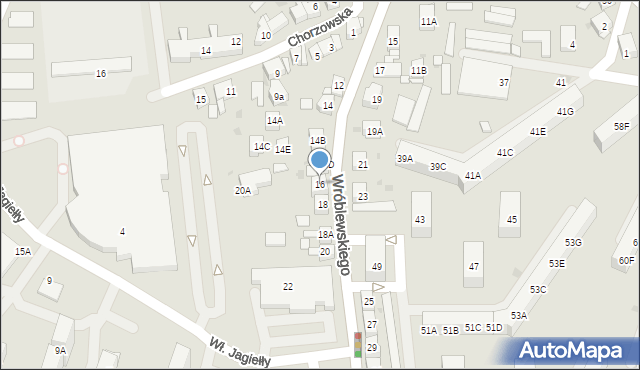 Siemianowice Śląskie, Wróblewskiego Walerego, gen., 16, mapa Siemianowice Śląskie