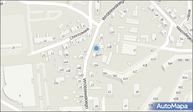 Siemianowice Śląskie, Wróblewskiego Walerego, gen., 19, mapa Siemianowice Śląskie