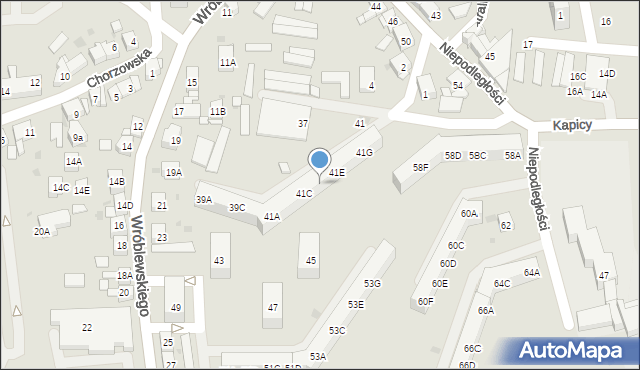 Siemianowice Śląskie, Wróblewskiego Walerego, gen., 41D, mapa Siemianowice Śląskie