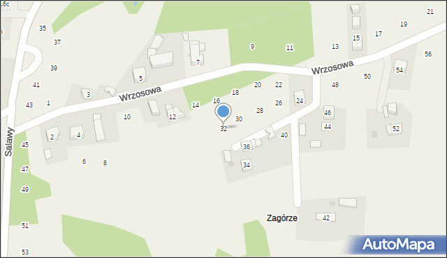 Siepraw, Wrzosowa, 32, mapa Siepraw