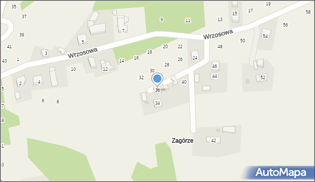 Siepraw, Wrzosowa, 36, mapa Siepraw