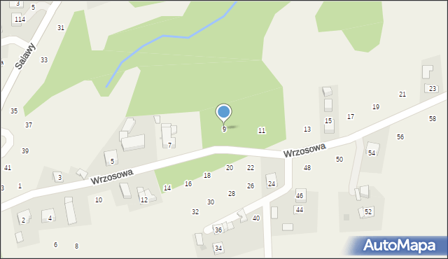 Siepraw, Wrzosowa, 9, mapa Siepraw