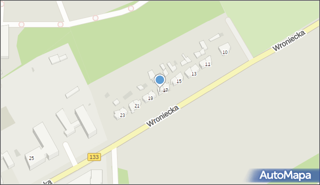 Sieraków, Wroniecka, 18, mapa Sieraków