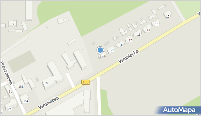 Sieraków, Wroniecka, 24, mapa Sieraków