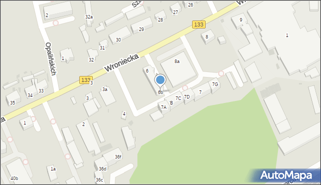 Sieraków, Wroniecka, 6b, mapa Sieraków