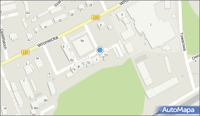 Sieraków, Wroniecka, 7F, mapa Sieraków