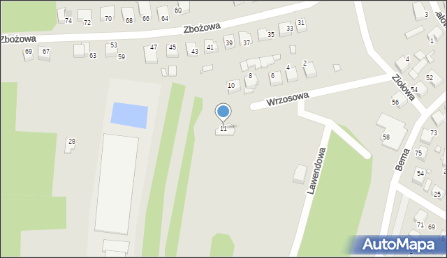 Siewierz, Wrzosowa, 11, mapa Siewierz