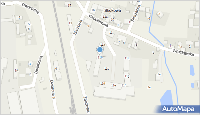 Skokowa, Wrocławska, 11b, mapa Skokowa